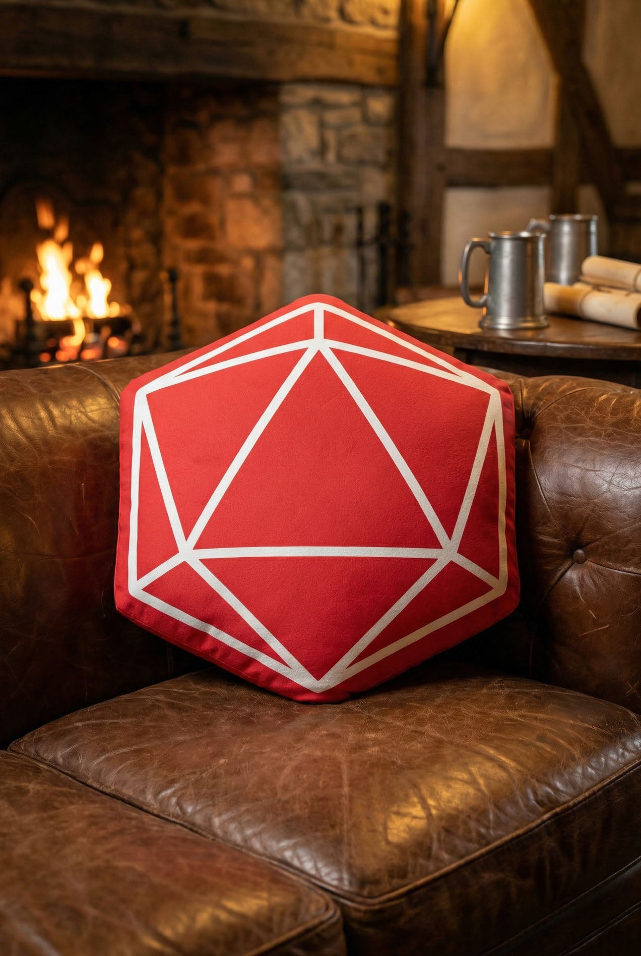 D20 Dice Pillow - RPG Gaming Cushion