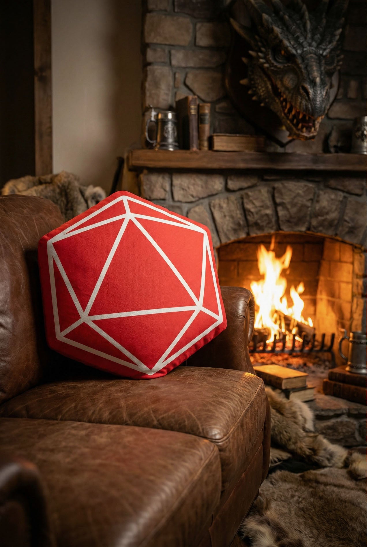D20 Dice Pillow - RPG Gaming Cushion